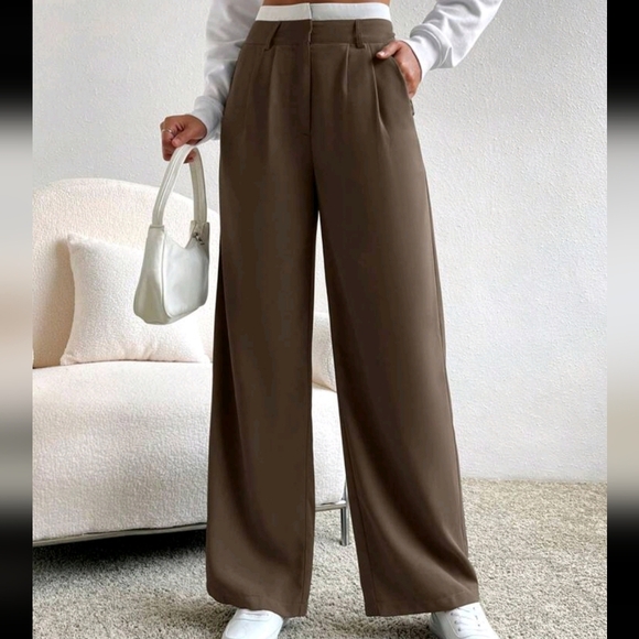 Plicated Detail Wide Leg Suit Pants - Picture 1 of 4